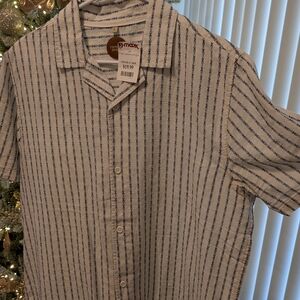 Casual Blue Striped Button-Down Shirt